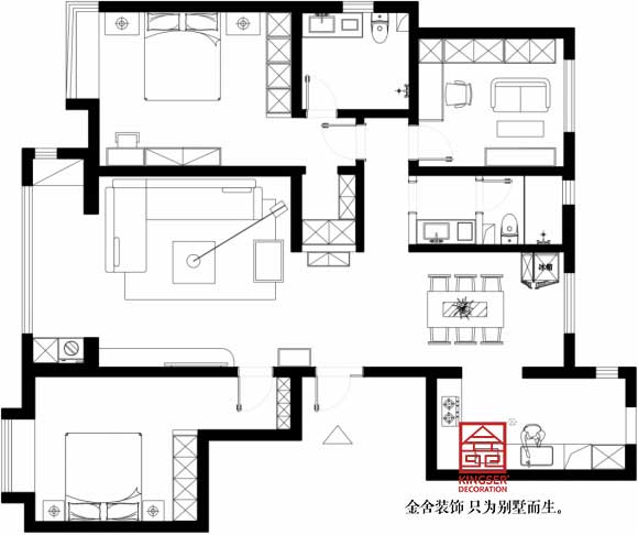 尚賓城173平米裝修戶型分析