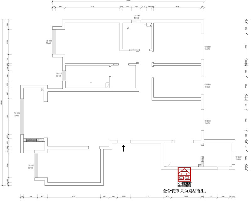 東南智匯城191平米戶型墻體拆除圖